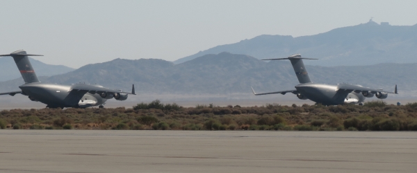 C-17s taking off