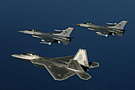F-22A, F-16