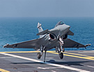 Rafale jet landing on carrier
