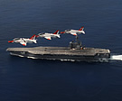 T-45s over USS George H.W. Bush