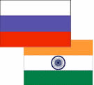 Russia India flags