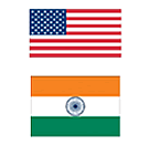 US India Flags