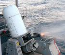 Phalanx CIWS firing
