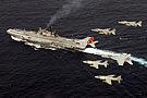 INS Viraat w. Sea Harriers, Jaguar IMs, USN F-/A-18F
